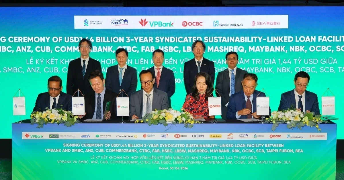 VPBank hoàn tất ký kết khoản vay hợp vốn gắn liên với phát triển bền vững lần đầu tiên với tổng giá trị 1,44 tỷ USD